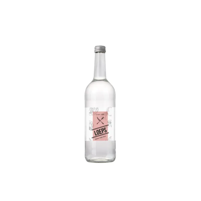 Glazen fles met 750 ml bronwater