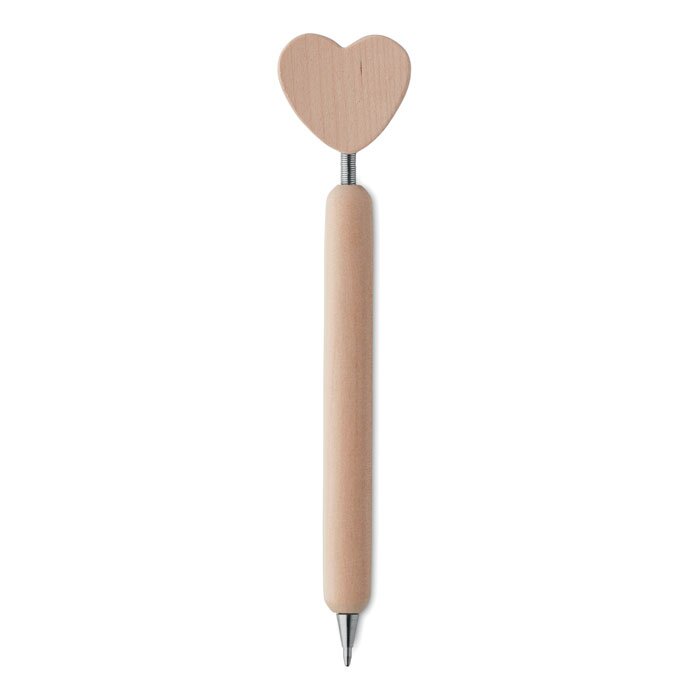 Houten hart pen