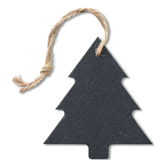 Kerstboomvormige hanger van leisteen bedrukken