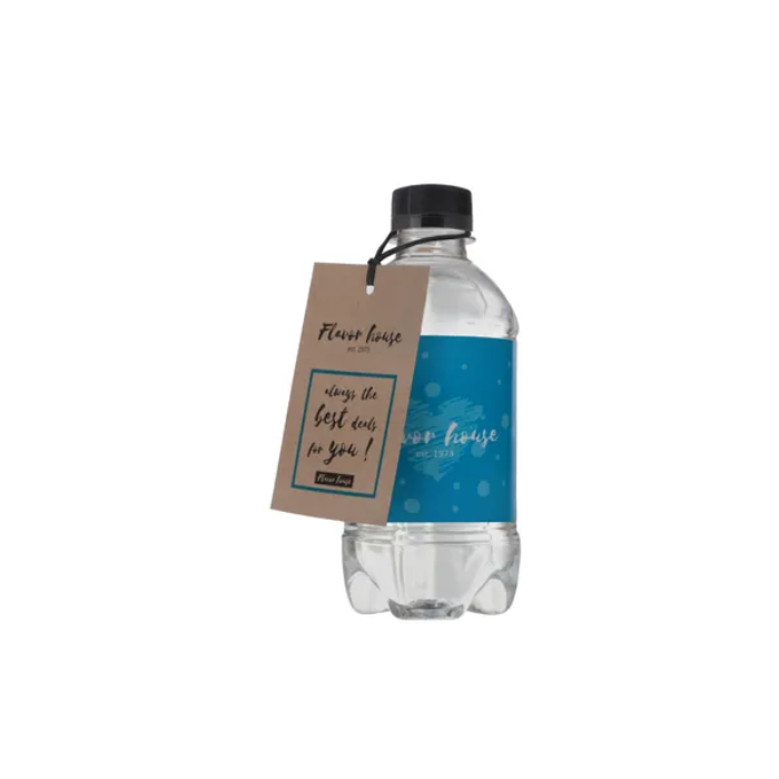 Kraft kaartje voor waterflesje