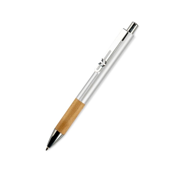 Metalen Pen met Houten Grip-zwart