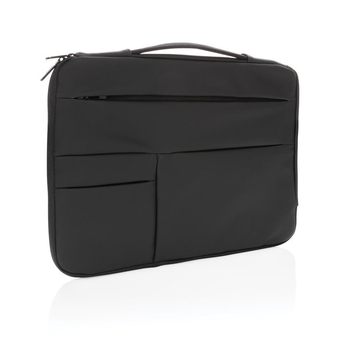 Smooth PU 15.6" laptop sleeve met handvat PVC-vrij 