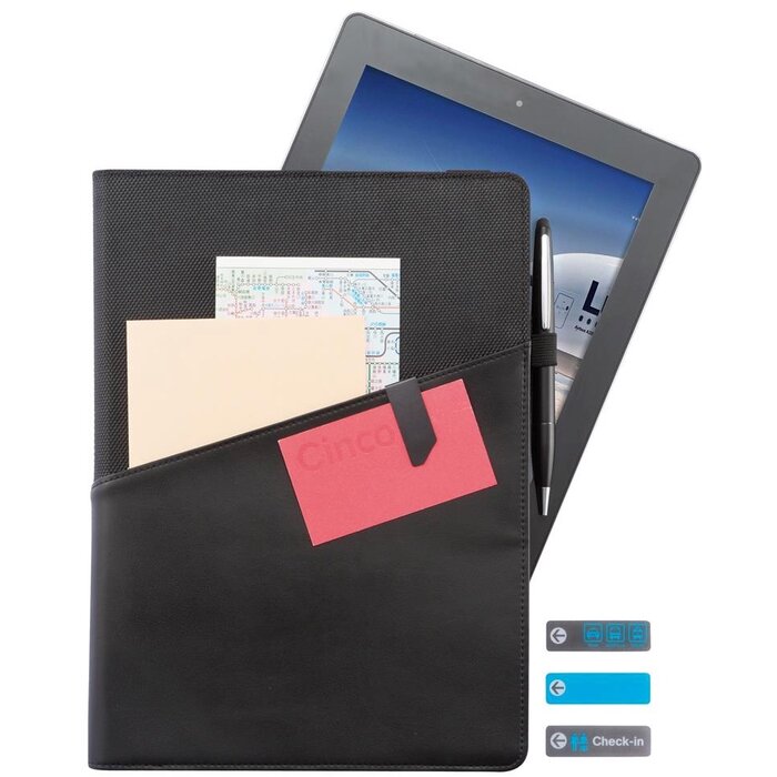 Universele lederen tablet houder 9 - 10 inch van Komo bedrukken