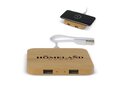 Draadloze oplader bamboe met 2 USB hubs