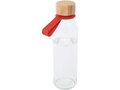 Porto 500 ml glazen waterfles met siliconen handgreep en bamboe deksel