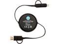 Chechia 5-in-1 100 cm intrekbare datasynchronisatie- en 45 W snellaadkabel van gerecycled plastic met bamboe 13