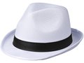 Witte Trilby hoed met gekleurd lint naar keuze 1