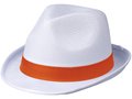 Witte Trilby hoed met gekleurd lint naar keuze 3