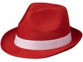 Rode Trilby hoed met gekleurd lint naar keuze 7