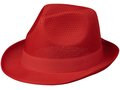 Rode Trilby hoed met gekleurd lint naar keuze 6