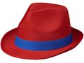 Rode Trilby hoed met gekleurd lint naar keuze 2