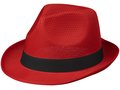 Rode Trilby hoed met gekleurd lint naar keuze 1