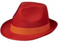Rode Trilby hoed met gekleurd lint naar keuze 3
