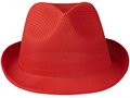 Rode Trilby hoed met gekleurd lint naar keuze 4