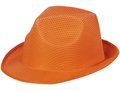 Oranje Trilby hoed met gekleurd lint naar keuze 2