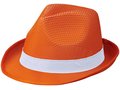 Oranje Trilby hoed met gekleurd lint naar keuze