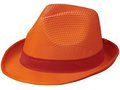 Oranje Trilby hoed met gekleurd lint naar keuze 3