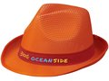 Oranje Trilby hoed met gekleurd lint naar keuze 10