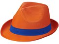 Oranje Trilby hoed met gekleurd lint naar keuze 5
