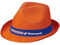 Oranje Trilby hoed met gekleurd lint naar keuze 4