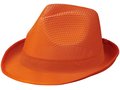 Oranje Trilby hoed met gekleurd lint naar keuze 1