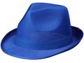 Blauwe Trilby hoed met gekleurd lint naar keuze 3