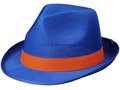 Blauwe Trilby hoed met gekleurd lint naar keuze 9