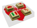 Wenskaart met 4 chocolade logoblokjes 1