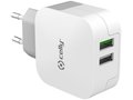 Adapter met 2.4A Turbocharge en 2 usb poorten