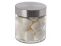 Glazen pot 0,9 liter gevuld met Marshmallows 1