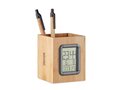 Bamboe pennenbak met LCD klok 2