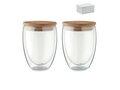 Set van 2 dubbelwandige borosilicaat glazen 350 ml