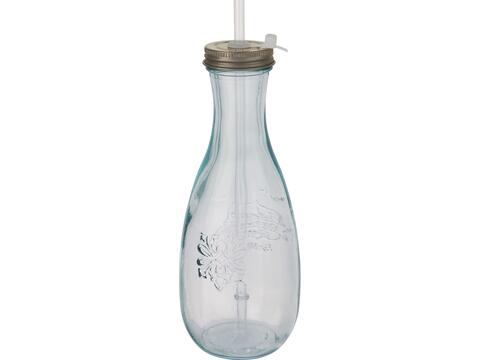 Polpa gerecyclede glazen fles met rietje - 600 ml