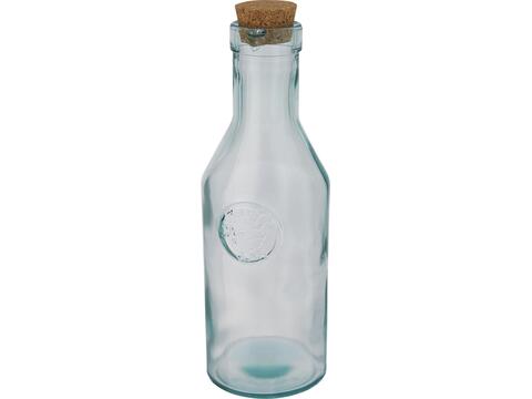 Fresqui karaf van gerecycled glas met kurken deksel - 1000 ml