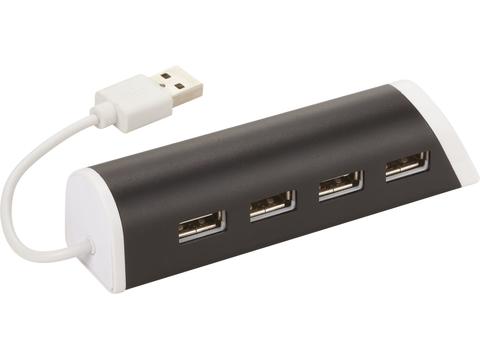 Aluminium 4 poorts USB hub en telefoonstandaard