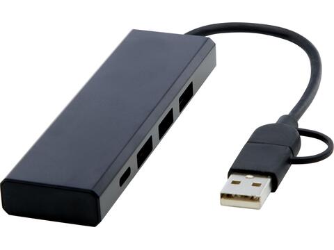 Rise USB 2.0 hub van RCS gerecycled aluminium