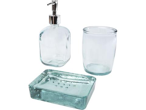 Jabony 3 delige badkamerset van gerecycled glas