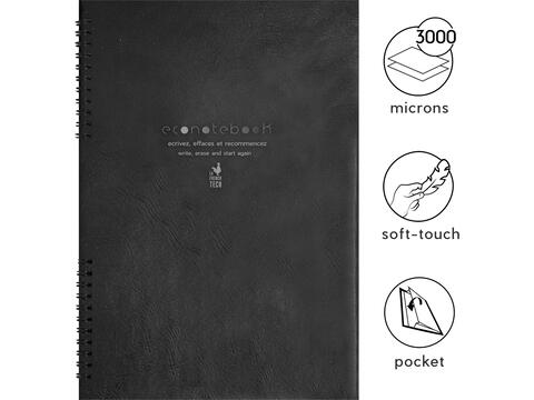 EcoNotebook NA5 met PU-lederen cover - oneindig herbruikbaar