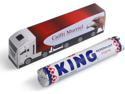 Mini truck met rol King pepermunt