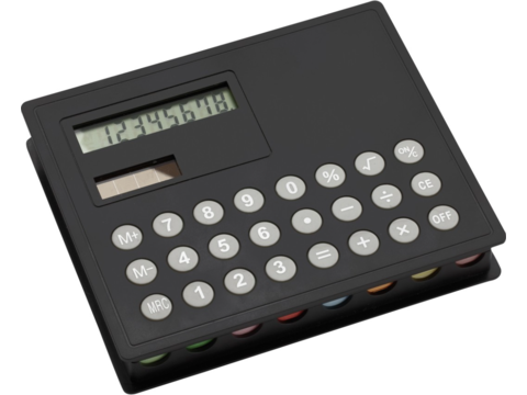 Solar calculator met sticky markers