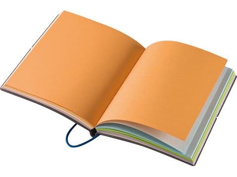 Notitieboekje met gekleurde pagina's
