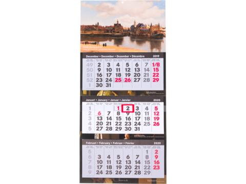 3-maand kalender Lux all over bedrukt