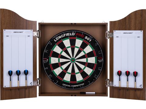 Houten darts set kabinet