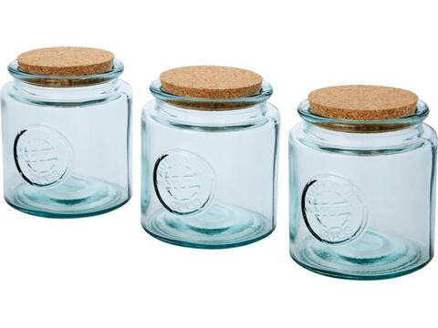 Aire driedelige pottenset van gerecycled glas - 800 ml