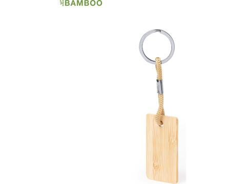 Bamboe rechthoekige sleutelhanger