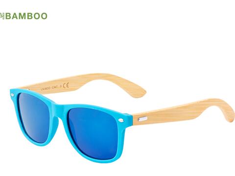 Bamboe zonnebril met gekleurde glazen