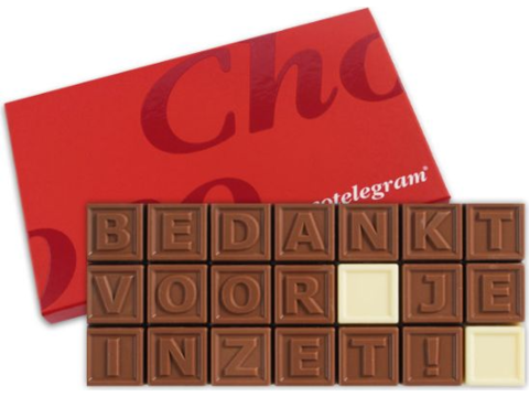 Bedankt voor je inzet ChocoTelegram