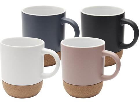 Billie 300 ml mok van keramiek met kurkdetails en matte afwerking