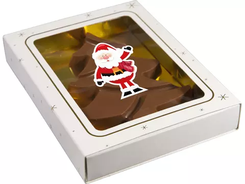 Chocolade kerstboom in geschenkdoosje