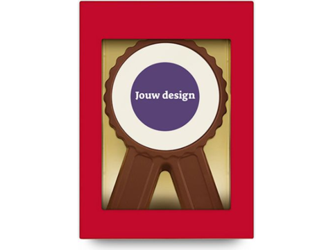 Chocolade medaille - eigen design bedrukking
